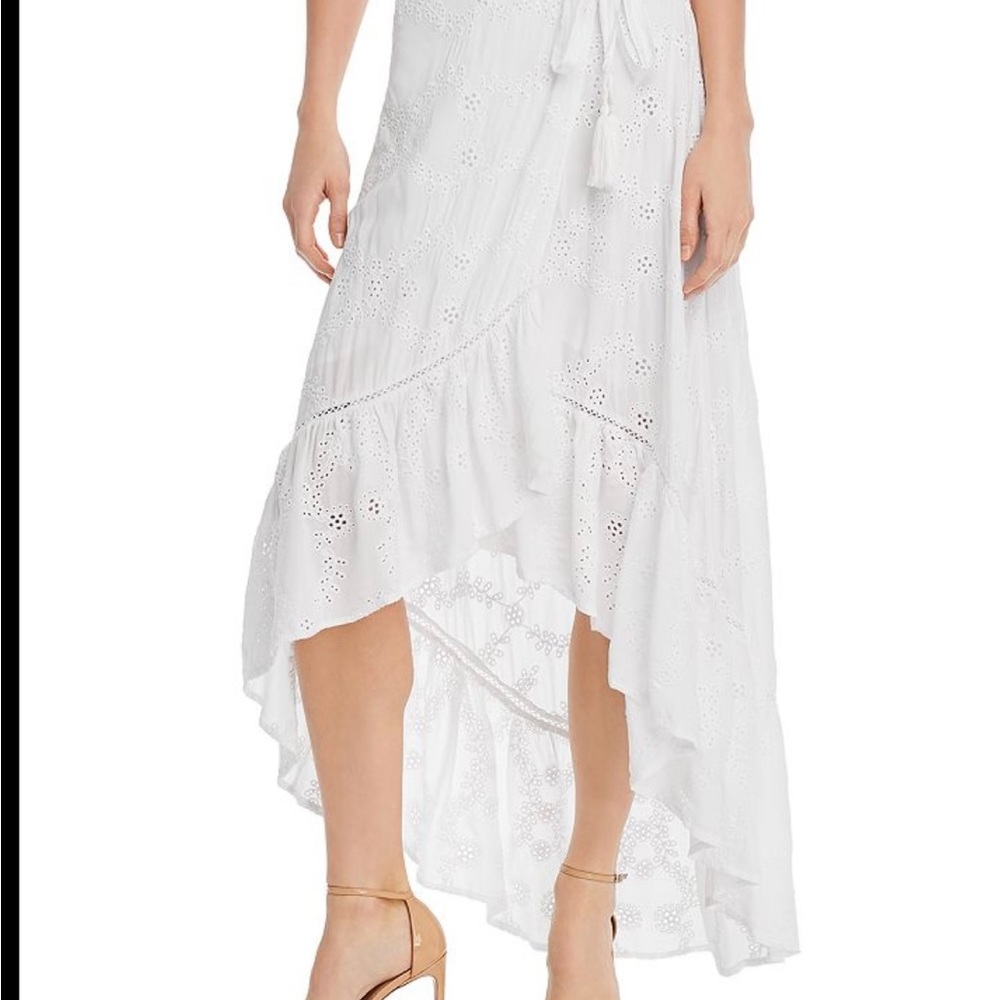 Young Fabulous & Broke Elena Eyelet Faux-Wrap High-Low Skirt XS